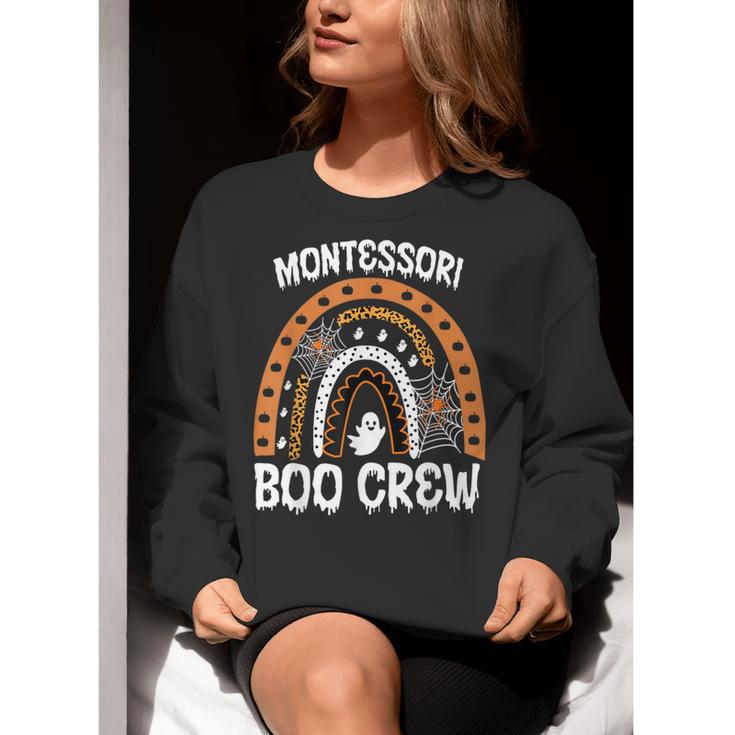 Montessori Teacher Halloween Boo Rainbow Leopard Halloween Women Crewneck Sweatshirt, funny gift Montessori Teacher Halloween Boo Rainbow Leopard Halloween Women Crewneck Sweatshirt, funny gift
