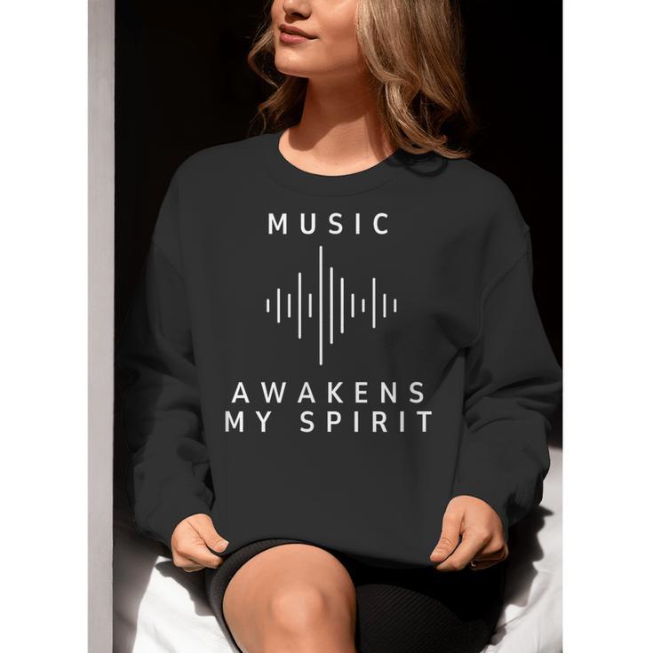 Music Awakens My Spirit Inspiring Musician Teacher Quote Women Crewneck Sweatshirt, funny gift Music Awakens My Spirit Inspiring Musician Teacher Quote Women Crewneck Sweatshirt, funny gift