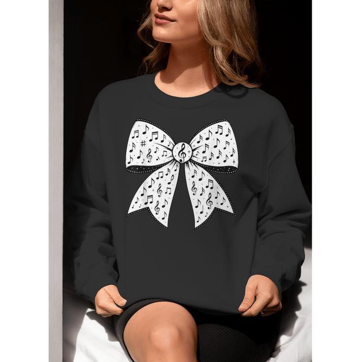 Music Notes Coquette Bow Music Teacher School Musician Band Women Crewneck Sweatshirt, funny gift Music Notes Coquette Bow Music Teacher School Musician Band Women Crewneck Sweatshirt, funny gift