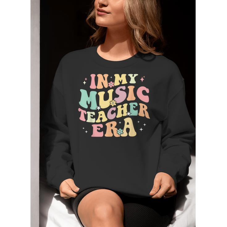 In My Music Teacher Era Retro Back To School Musician Band Men Women Women Crewneck Sweatshirt, funny gift