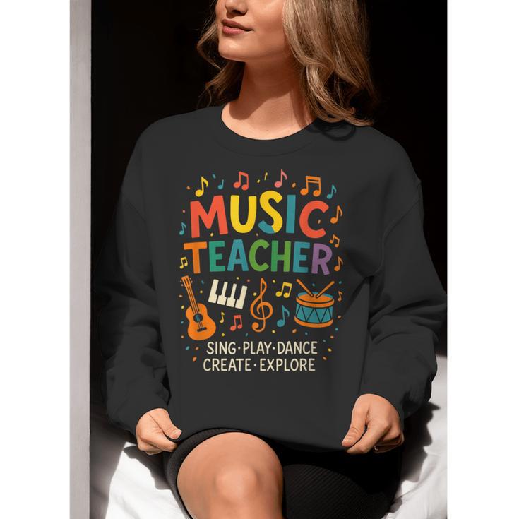 Music Teacher Music Sing Play Dance Choir Piano Women Crewneck Sweatshirt, funny gift Music Teacher Music Sing Play Dance Choir Piano Women Crewneck Sweatshirt, funny gift