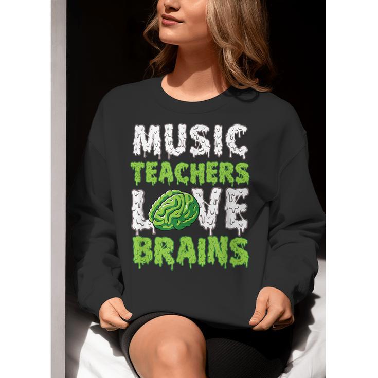 Music Teachers Love Brains Cute Teaching Halloween Women Crewneck Sweatshirt, funny gift Music Teachers Love Brains Cute Teaching Halloween Women Crewneck Sweatshirt, funny gift