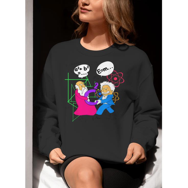 Nerdy Pythagoras Fighting Over C Squared Math Teacher Women Crewneck Sweatshirt, funny gift Nerdy Pythagoras Fighting Over C Squared Math Teacher Women Crewneck Sweatshirt, funny gift