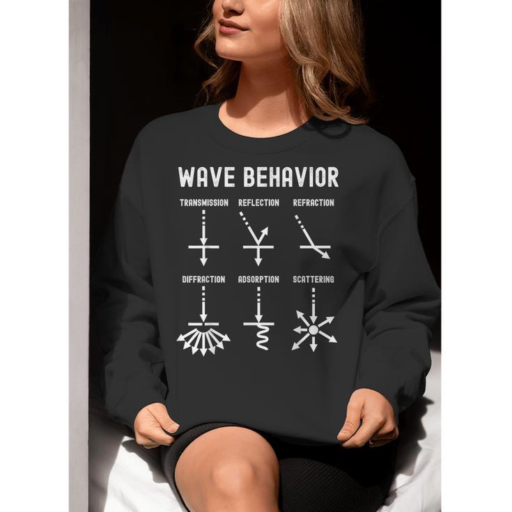Nerdy Vintage Wave Behavior Physics Science Teacher Geek Men Women Girls Kids Women Crewneck Sweatshirt, Science Teacher Sweatshirts, funny gift