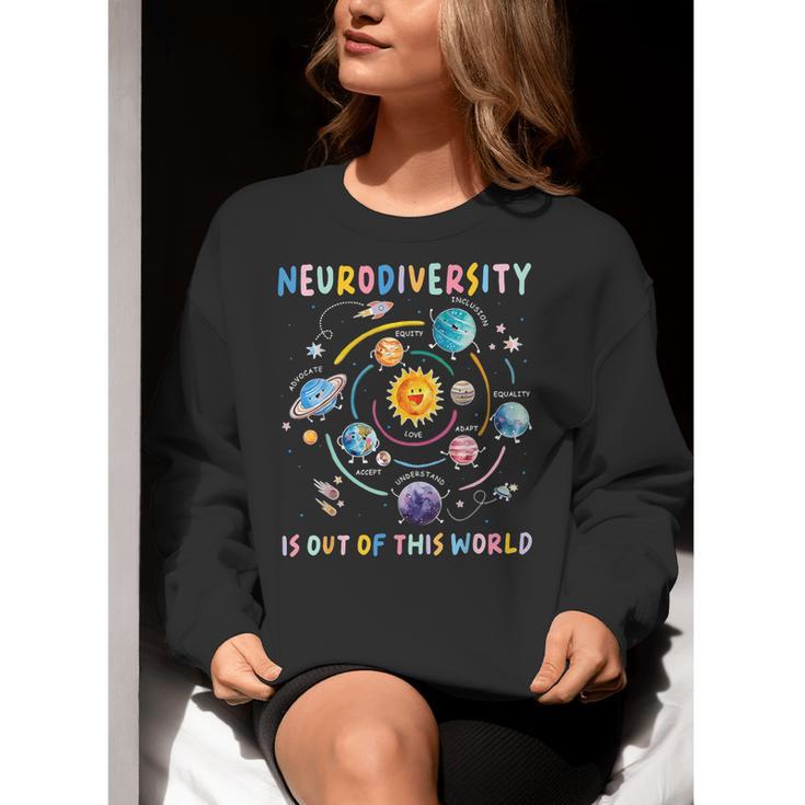 Neurodiversity Is Out Of This World Space Autism Teacher Women Crewneck Sweatshirt, funny gift Neurodiversity Is Out Of This World Space Autism Teacher Women Crewneck Sweatshirt, funny gift