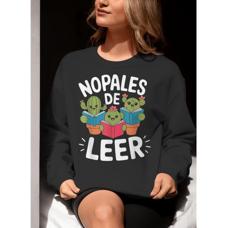 Nopales De Leer Bilingual Teacher Maestra Spanish Teacher Women Crewneck Sweatshirt, funny gift Nopales De Leer Bilingual Teacher Maestra Spanish Teacher Women Crewneck Sweatshirt, funny gift