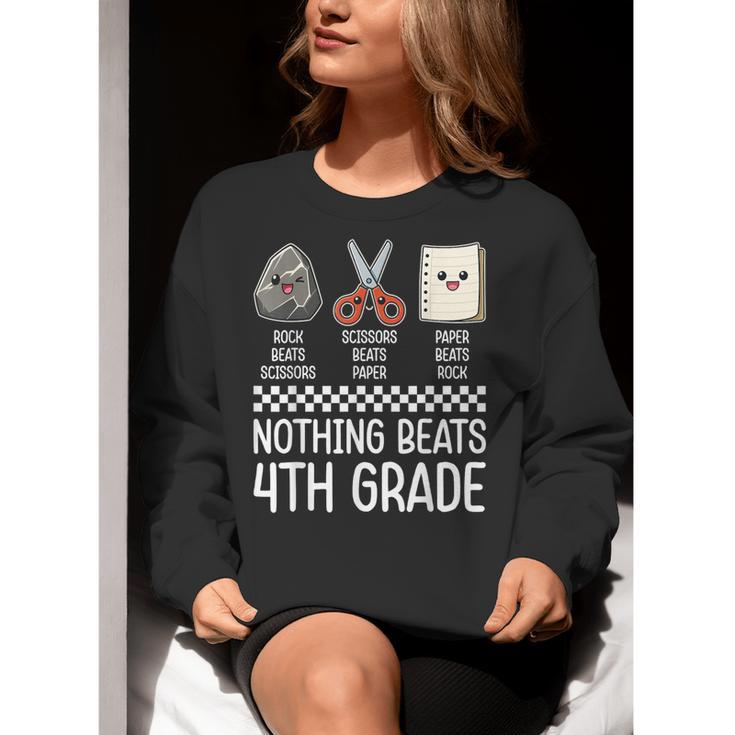 Nothing Beats 4th Grade Back To School Kids Teachers Women Crewneck Sweatshirt, funny gift