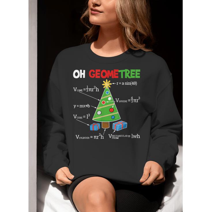Oh Geometree Christmas Tree Geometry Math Teacher Women Crewneck Sweatshirt, funny gift