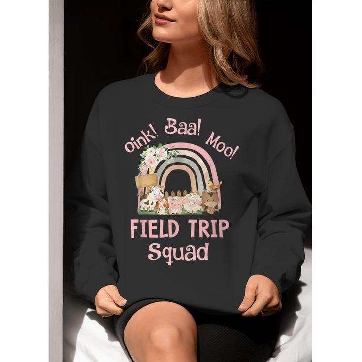 Oink Baa Moo Field Trip Squad Teacher Students Matching Women Crewneck Sweatshirt, funny gift Oink Baa Moo Field Trip Squad Teacher Students Matching Women Crewneck Sweatshirt, funny gift
