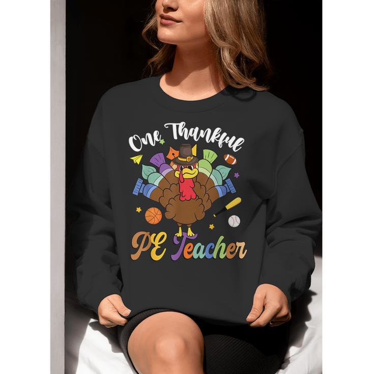 One Thankful PE Teacher Turkey Thanksgiving -Adults & Kids Classic Fit Polyester 100 Short Sleeve Women Crewneck Sweatshirt, Pe Teacher Sweatshirts, funny gift One Thankful PE Teacher Turkey Thanksgiving -Adults & Kids Classic Fit Polyester 100 Short Sleeve Women Crewneck Sweatshirt, Pe Teacher Sweatshirts, funny gift