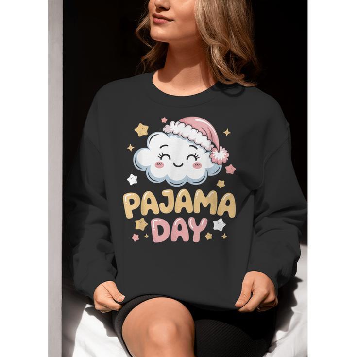 Pajama Day School Spirit Week Fun Cloud Teacher Women Crewneck Sweatshirt, funny gift