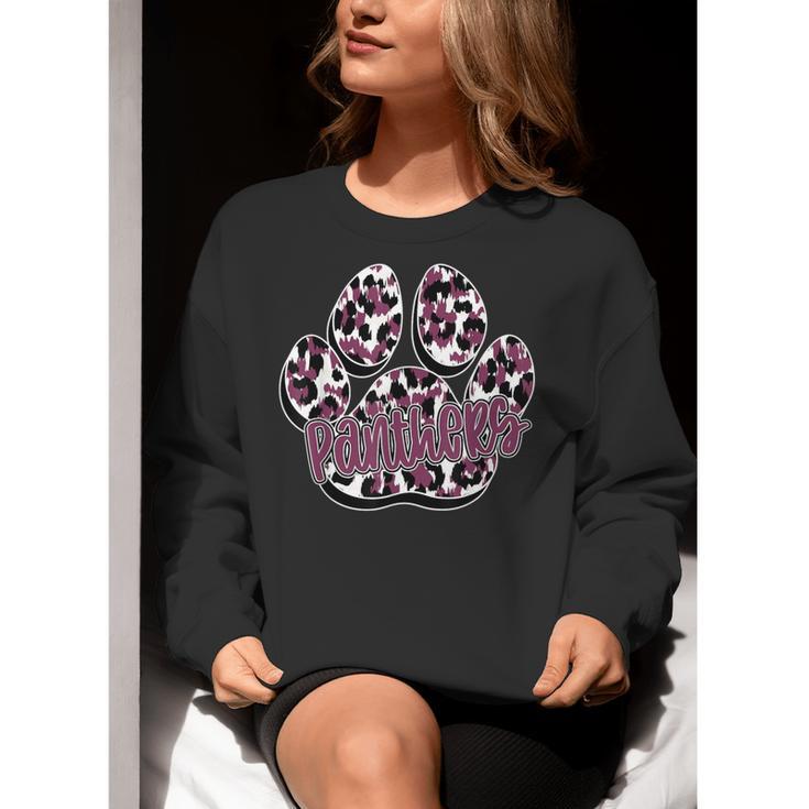 Panthers Paw Print Leopard Maroon Panther Pride Teacher Women Crewneck Sweatshirt, funny gift Panthers Paw Print Leopard Maroon Panther Pride Teacher Women Crewneck Sweatshirt, funny gift