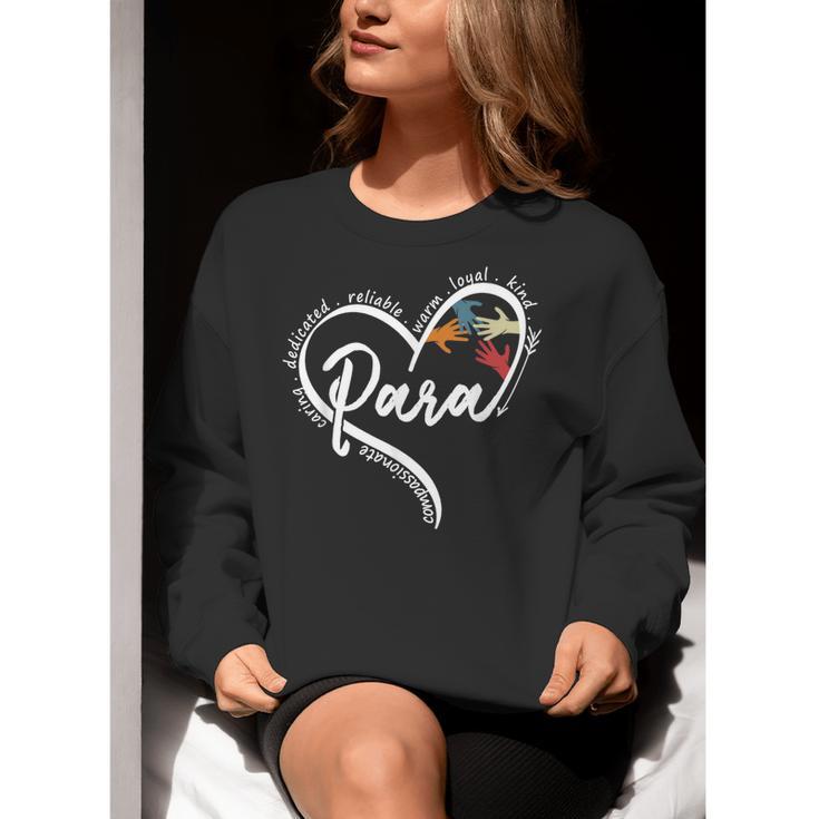 Para Heart Paraprofessional Teacher Paraeducator Women Crewneck Sweatshirt, funny gift