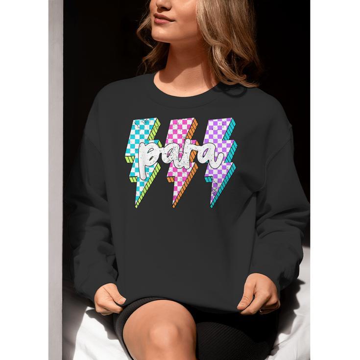 Para Squad Paraprofessional Teacher Lightning Bolt Women Crewneck Sweatshirt, funny gift Para Squad Paraprofessional Teacher Lightning Bolt Women Crewneck Sweatshirt, funny gift