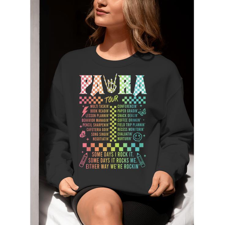Para Tour Paraprofessional Squad Rock Teacher Back To School Women Crewneck Sweatshirt, funny gift Para Tour Paraprofessional Squad Rock Teacher Back To School Women Crewneck Sweatshirt, funny gift