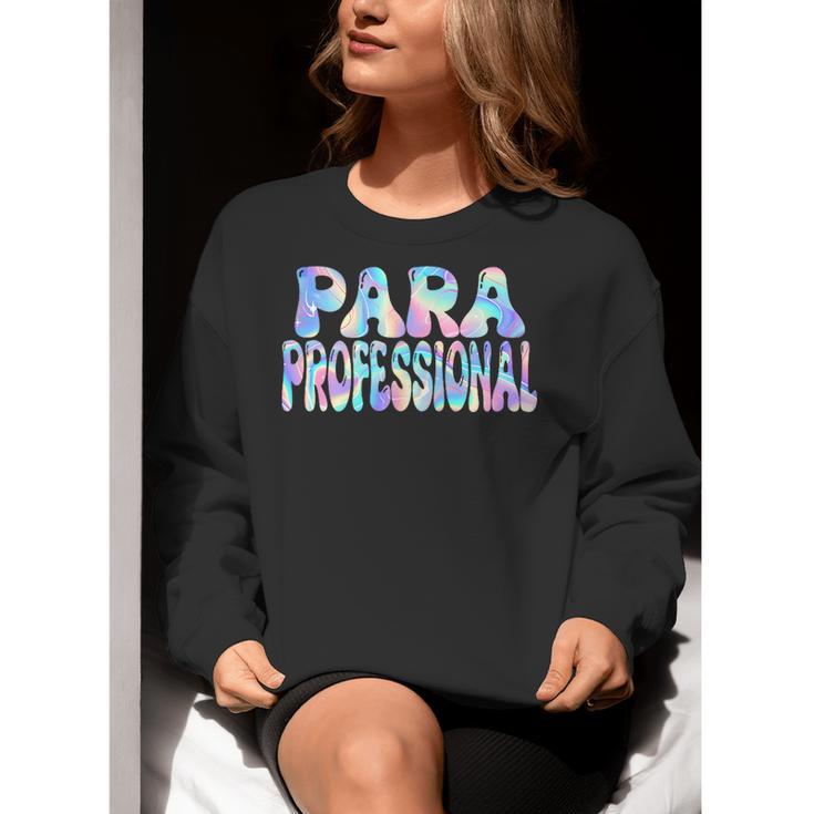 Paraprofessional Groovy Back To School Cute Teachers Women Women Crewneck Sweatshirt, funny gift Paraprofessional Groovy Back To School Cute Teachers Women Women Crewneck Sweatshirt, funny gift