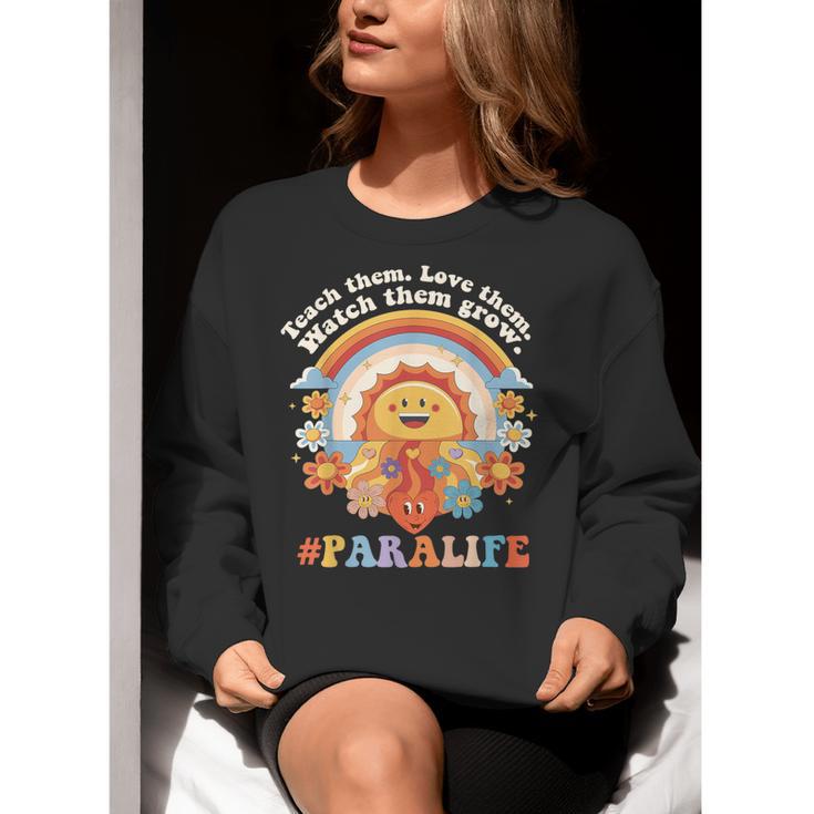 Paraprofessional Para Life Sun Flower Teacher Back To School Women Crewneck Sweatshirt, funny gift Paraprofessional Para Life Sun Flower Teacher Back To School Women Crewneck Sweatshirt, funny gift