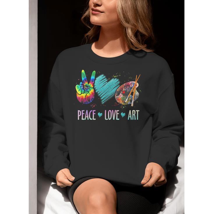 Peace Love Art Painting Palette Art Teacher Women Crewneck Sweatshirt, funny gift Peace Love Art Painting Palette Art Teacher Women Crewneck Sweatshirt, funny gift