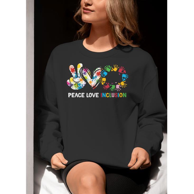 Peace Love Inclusion Sped Squad Special-Ed Teacher Daycare Women Crewneck Sweatshirt, funny gift Peace Love Inclusion Sped Squad Special-Ed Teacher Daycare Women Crewneck Sweatshirt, funny gift