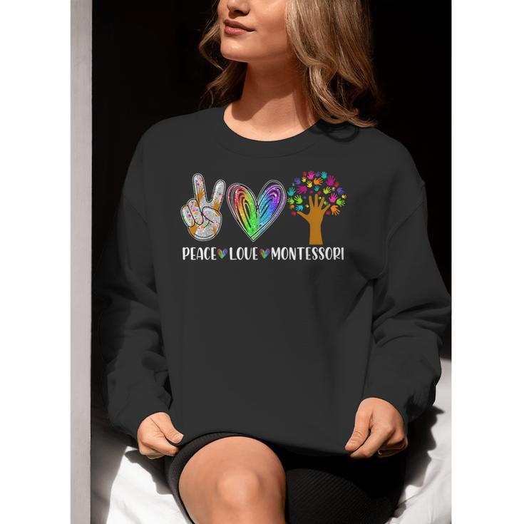 Peace Love Montessori Daycare Teacher Appreciation Women Crewneck Sweatshirt, funny gift Peace Love Montessori Daycare Teacher Appreciation Women Crewneck Sweatshirt, funny gift