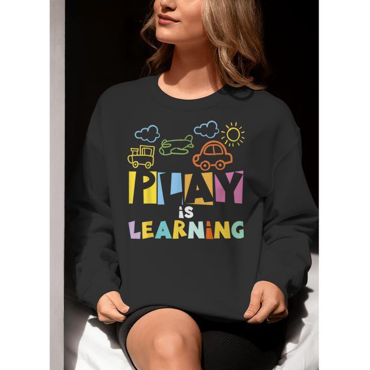 Play Is Learning Design T Designs For Teachers Preschool Women Crewneck Sweatshirt, funny gift Play Is Learning Design T Designs For Teachers Preschool Women Crewneck Sweatshirt, funny gift