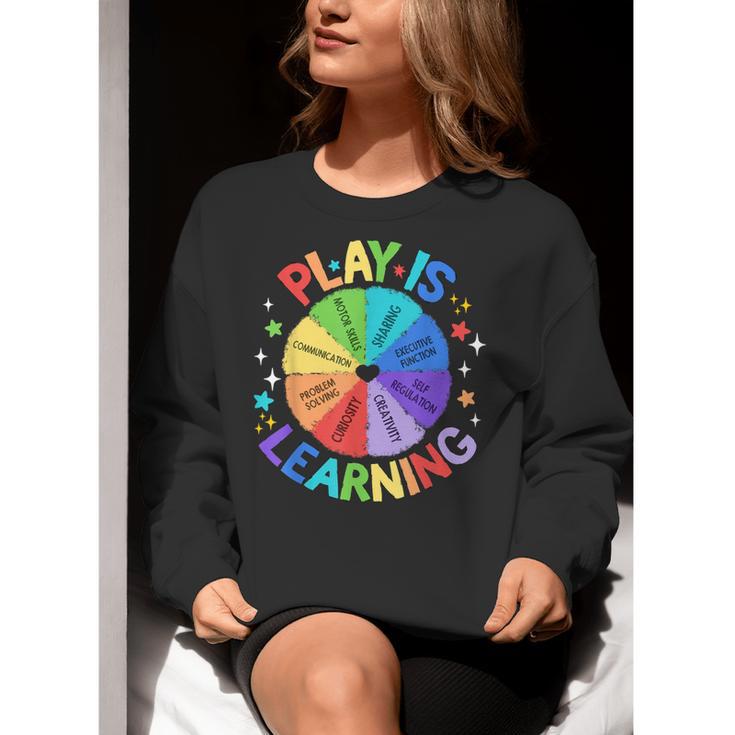 Play Is Learning Teacher Kindergarten For Men Women Kids Women Crewneck Sweatshirt, funny gift Play Is Learning Teacher Kindergarten For Men Women Kids Women Crewneck Sweatshirt, funny gift