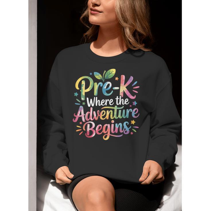 Pre-K Where The Adventure Begins Preschool Teachers Students Women Crewneck Sweatshirt, funny gift Pre-K Where The Adventure Begins Preschool Teachers Students Women Crewneck Sweatshirt, funny gift