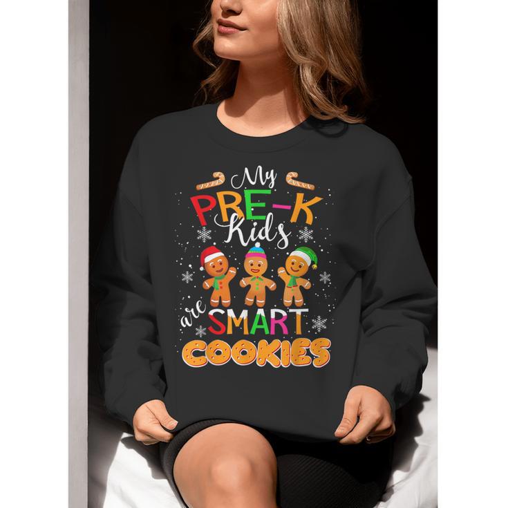 My Pre-K Kids Are Smart Cookies Christmas Teacher Women Crewneck Sweatshirt, funny gift