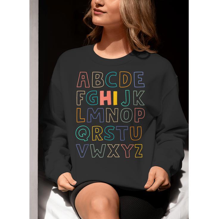 Pre K Kindergarten Hi Alphabet Back To School Teachers Men Women Girls Kids Women Crewneck Sweatshirt, funny gift Pre K Kindergarten Hi Alphabet Back To School Teachers Men Women Girls Kids Women Crewneck Sweatshirt, funny gift
