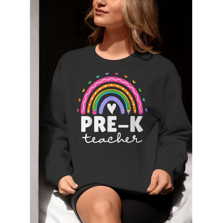 Pre-K Teacher Cute Pre Kindergarten For Teachers Rainbow For Men Women Kids Women Crewneck Sweatshirt, funny gift
