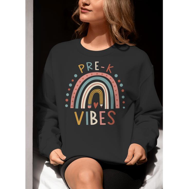 Pre K Vibes Back To School Student Teacher Women Crewneck Sweatshirt, funny gift Pre K Vibes Back To School Student Teacher Women Crewneck Sweatshirt, funny gift