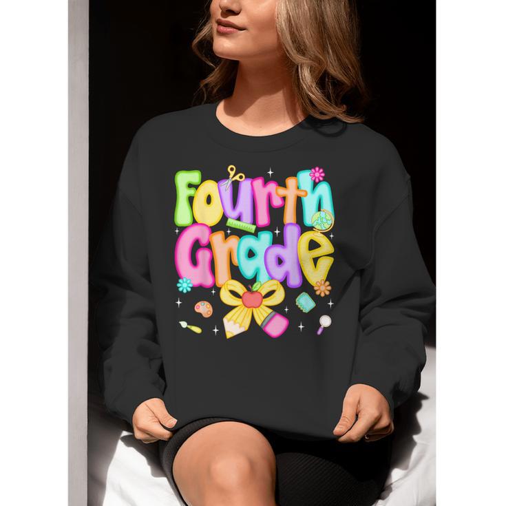 Preppy Fourth Grade Back To School 4th Grade Teacher Girls Women Crewneck Sweatshirt, 4th Grade Teacher Sweatshirts, funny gift Preppy Fourth Grade Back To School 4th Grade Teacher Girls Women Crewneck Sweatshirt, 4th Grade Teacher Sweatshirts, funny gift