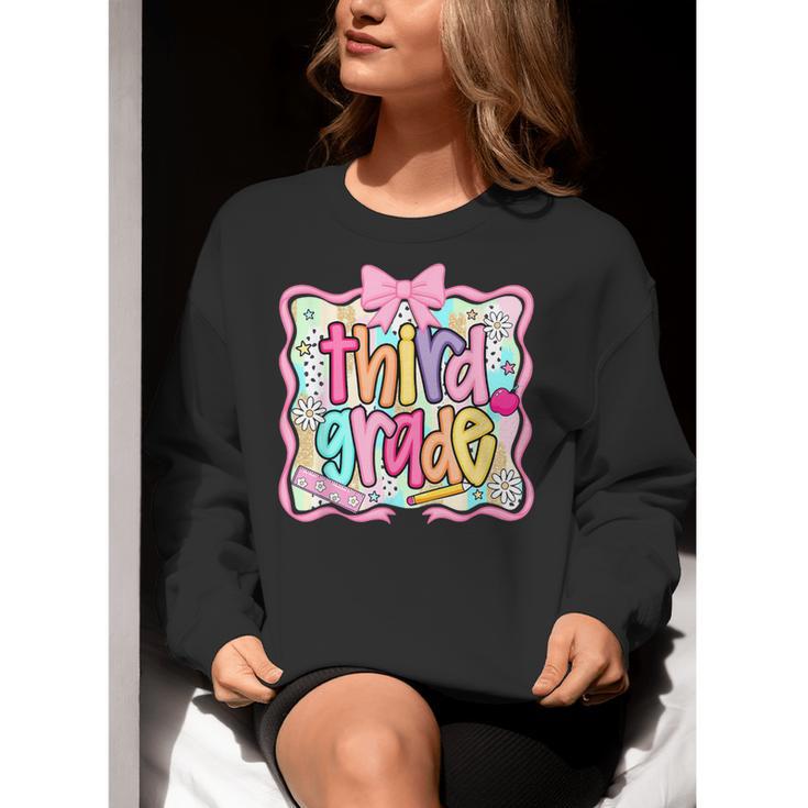 Preppy Third Grade Back To School Teacher Girl Kid Women Crewneck Sweatshirt, funny gift Preppy Third Grade Back To School Teacher Girl Kid Women Crewneck Sweatshirt, funny gift