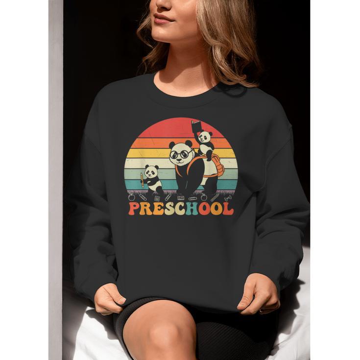 Preschool Panda Back To School Teacher Student Women Crewneck Sweatshirt, funny gift Preschool Panda Back To School Teacher Student Women Crewneck Sweatshirt, funny gift