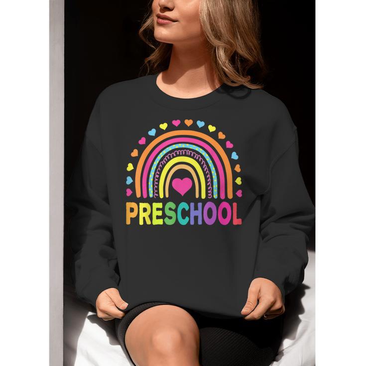Preschool Rainbow Girls Boys Kids Teacher Back To School Women Crewneck Sweatshirt, funny gift Preschool Rainbow Girls Boys Kids Teacher Back To School Women Crewneck Sweatshirt, funny gift