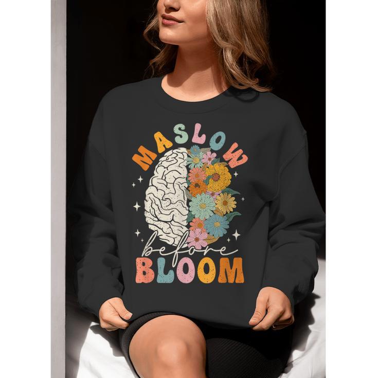 Psychologist Maslow Before Bloom Sped Teacher Classroom Women Crewneck Sweatshirt, funny gift Psychologist Maslow Before Bloom Sped Teacher Classroom Women Crewneck Sweatshirt, funny gift