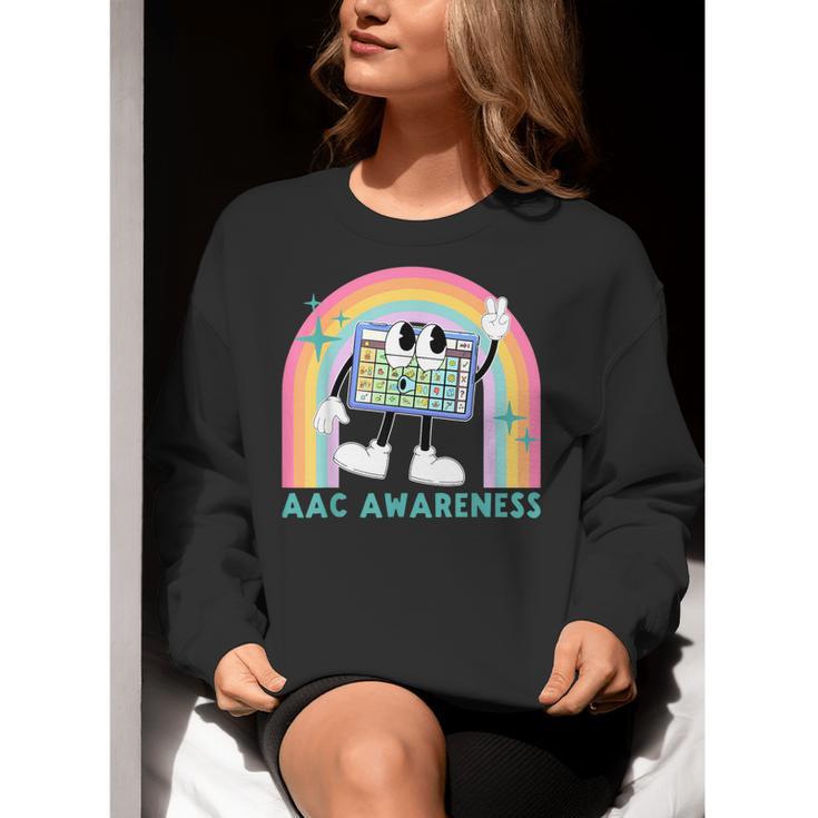 Rainbow AAC Awareness Month SPED Teacher SLP Communication Women Crewneck Sweatshirt, funny gift Rainbow AAC Awareness Month SPED Teacher SLP Communication Women Crewneck Sweatshirt, funny gift
