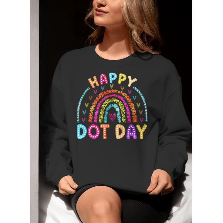 Rainbow Happy Dot Day Shirts Teacher Kids September 15th Women Crewneck Sweatshirt, funny gift Rainbow Happy Dot Day Shirts Teacher Kids September 15th Women Crewneck Sweatshirt, funny gift