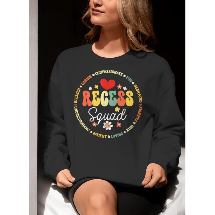 Recess Squad Crew Teachers Students Monitor Back To School Women Crewneck Sweatshirt, funny gift