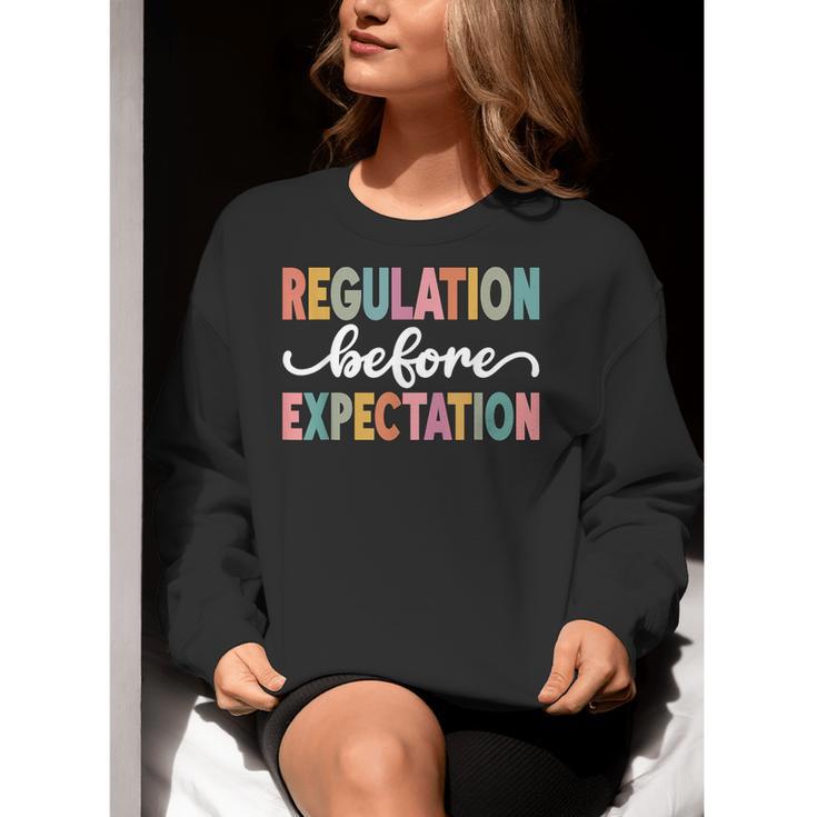 Regulation Before Expectation Cute ABA SPED Teacher Therapy Women Crewneck Sweatshirt, funny gift Regulation Before Expectation Cute ABA SPED Teacher Therapy Women Crewneck Sweatshirt, funny gift