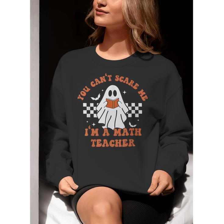 Retro You Can't Scare Me I'm A Math Teacher Cute Ghost Women Women Crewneck Sweatshirt, funny gift