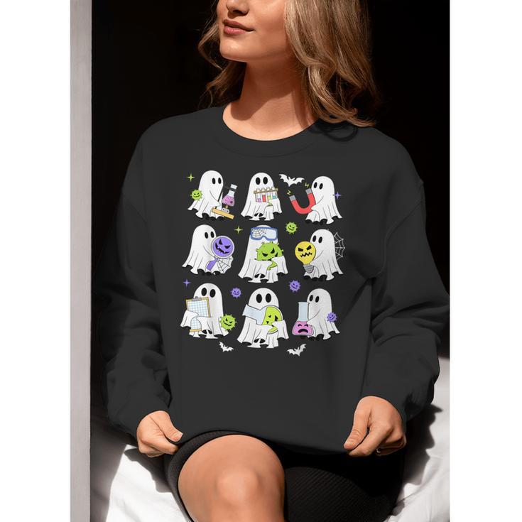 Retro Halloween Science Teacher Ghost Laboratory Teacher Women Crewneck Sweatshirt, Science Teacher Sweatshirts, funny gift Retro Halloween Science Teacher Ghost Laboratory Teacher Women Crewneck Sweatshirt, Science Teacher Sweatshirts, funny gift