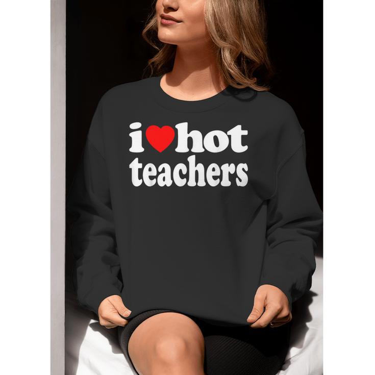 Retro I Love Hot Teachers Vintage I Heart Hot Teacher Men Women Girls Kids Women Crewneck Sweatshirt, funny gift