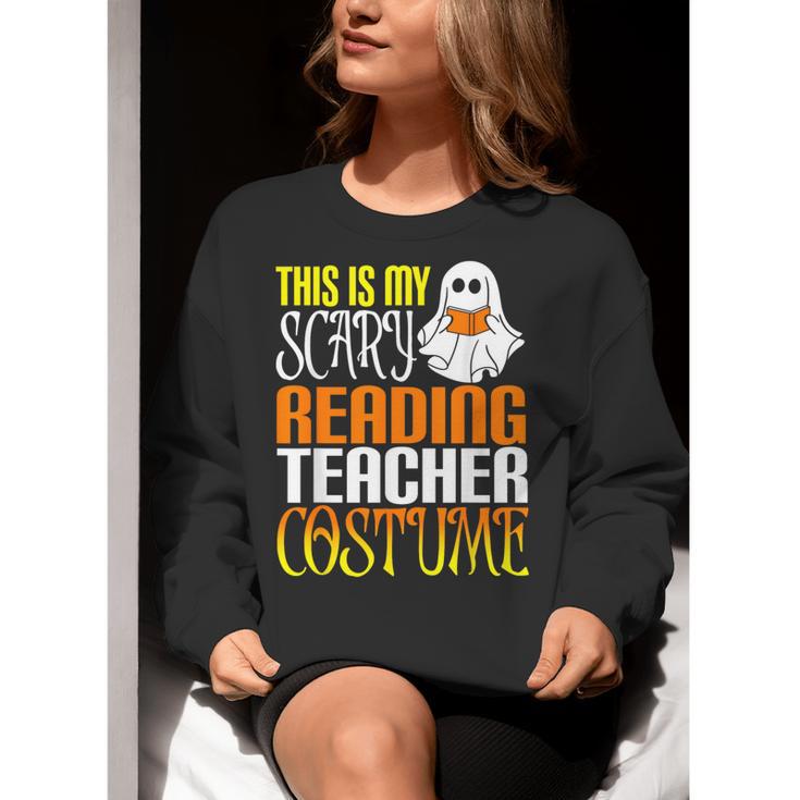 This Is My Scary Reading Teacher Costume Halloween School Women Crewneck Sweatshirt, funny gift This Is My Scary Reading Teacher Costume Halloween School Women Crewneck Sweatshirt, funny gift