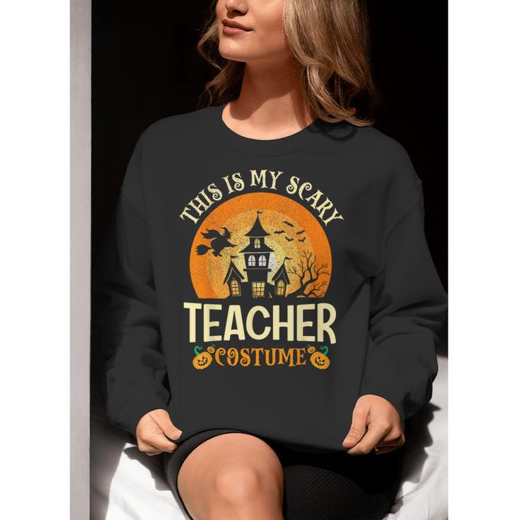This Is My Scary Teacher Costume Halloween Women Crewneck Sweatshirt, funny gift This Is My Scary Teacher Costume Halloween Women Crewneck Sweatshirt, funny gift