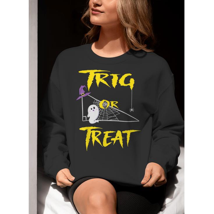 School Math Teacher Halloween 2022 Trig Or Treat Shirt Women Crewneck Sweatshirt, funny gift School Math Teacher Halloween 2022 Trig Or Treat Shirt Women Crewneck Sweatshirt, funny gift