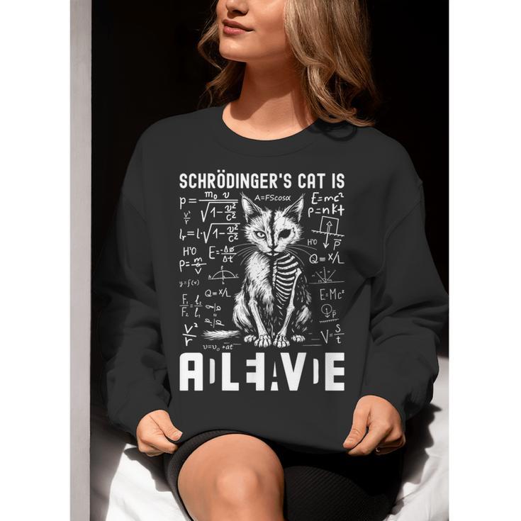 Schrodinger's Cat Dead And Alive Physics Teacher Women Crewneck Sweatshirt, funny gift Schrodinger's Cat Dead And Alive Physics Teacher Women Crewneck Sweatshirt, funny gift