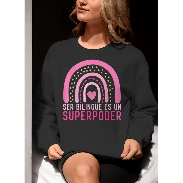 Ser Bilingue Es Un Superpoder Spanish Teacher Esl Teacher Women Crewneck Sweatshirt, Esl Teacher Sweatshirts, funny gift Ser Bilingue Es Un Superpoder Spanish Teacher Esl Teacher Women Crewneck Sweatshirt, Esl Teacher Sweatshirts, funny gift