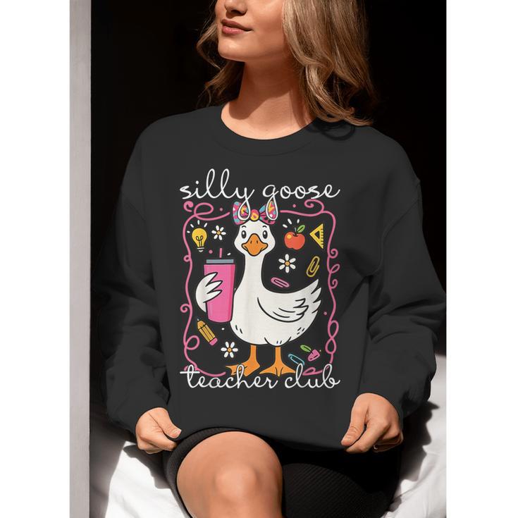 Silly Goose Teacher Club Animal Lover Groovy Teacher Women Crewneck Sweatshirt, Groovy Teacher Sweatshirts, funny gift Silly Goose Teacher Club Animal Lover Groovy Teacher Women Crewneck Sweatshirt, Groovy Teacher Sweatshirts, funny gift