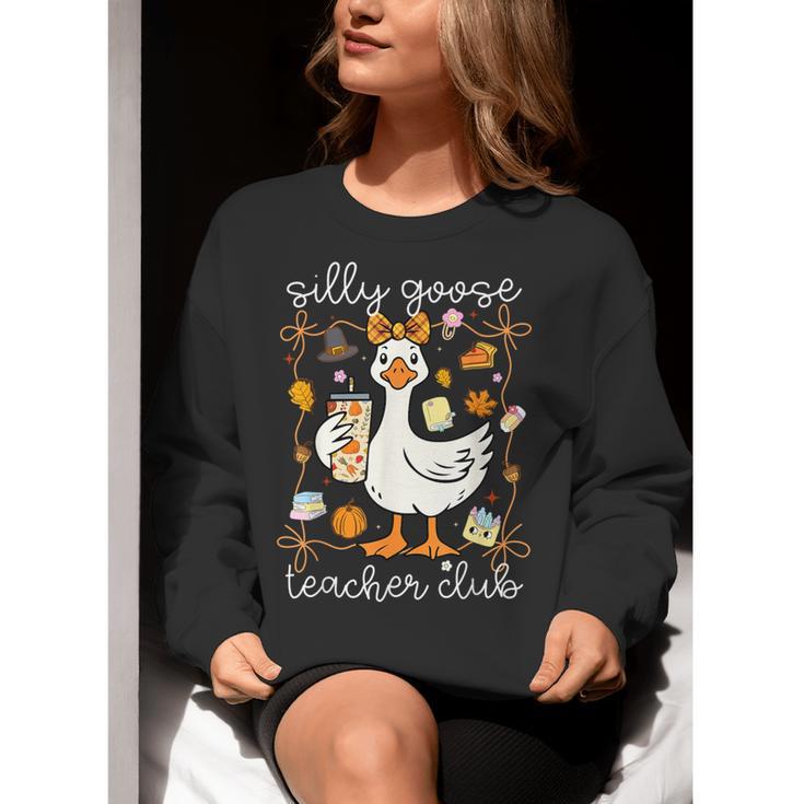 Silly Goose Teachers Club Cozy Fall Teacher Women Crewneck Sweatshirt, funny gift
